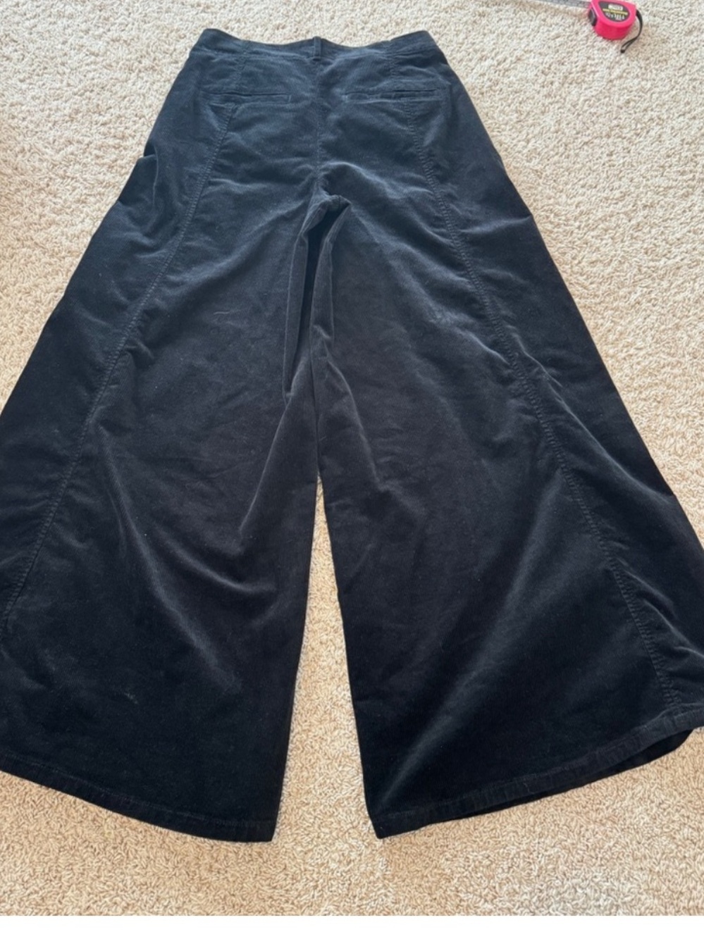 Anthropologie Black Wide-Leg Corduroy Trousers - Picture 5 of 6
